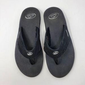 REEF FANNING FLIP FLOP SANDALS BOTTLE OPENER BOTTOMS BLACK MENS SIZE 11